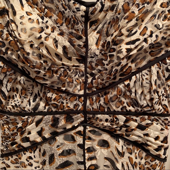 Betsey Johnson Dress NWT Sz 6 Ivory Brown Pattern - Picture 5 of 8